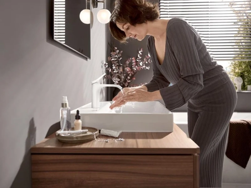 Смеситель для раковины Hansgrohe Vivenis белый матовый, однорычажные, двухрычажные - фото 7