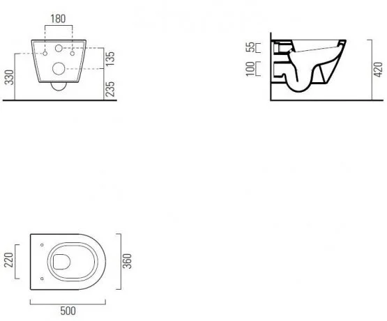 Унитаз подвесной GSI Norm 8618, подвесные - фото 2