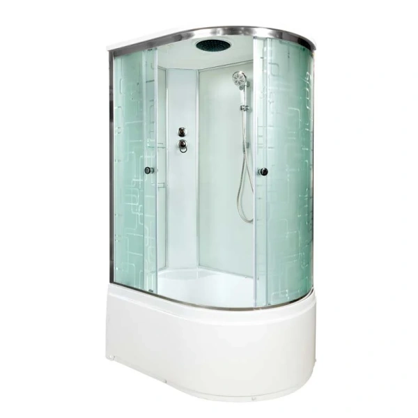 Душевая кабина Deto EM4511 110x80 см с крышей, стеклянные, матовые, узорчатые - фото 7