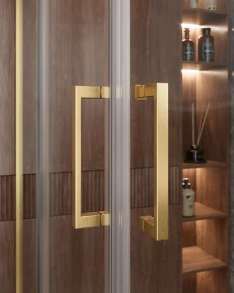 Душевой уголок Cezares Molveno 120х90 см стекло прозрачное профиль золото - фото 4