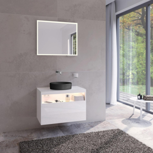 Раковина Keuco Stageline 40 см керамическая, черная - фото 4