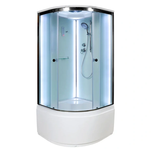 Душевая кабина Deto D 100х100 см с подсветкой - фото 4