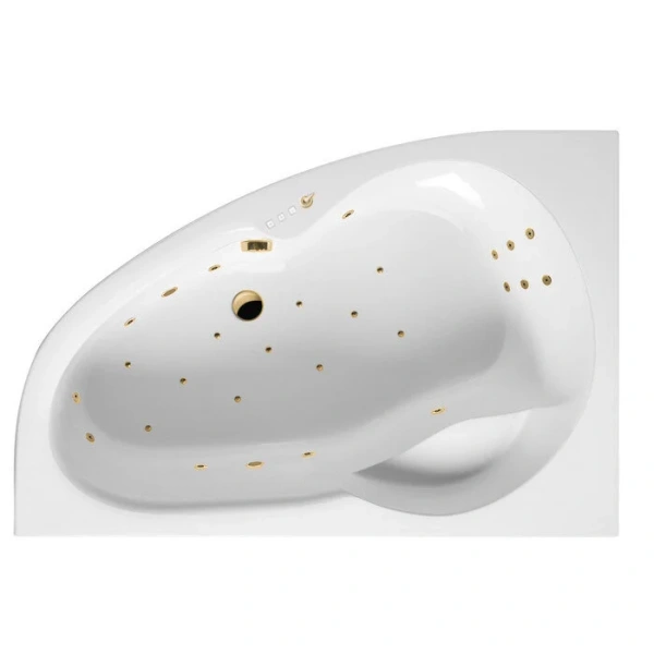 Ванна гидромассажная Excellent Newa Ultra 160 x 95 см, левая, белый/золото, WAEX.NEL16.ULTRA.GL - фото 1