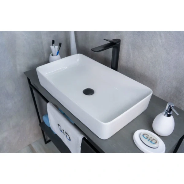 Раковина GID Geometrico N9396 60 см белая, керамические - фото 7