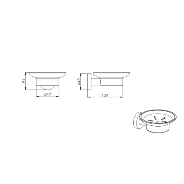 Мыльница Акватек Вега хром - фото 2