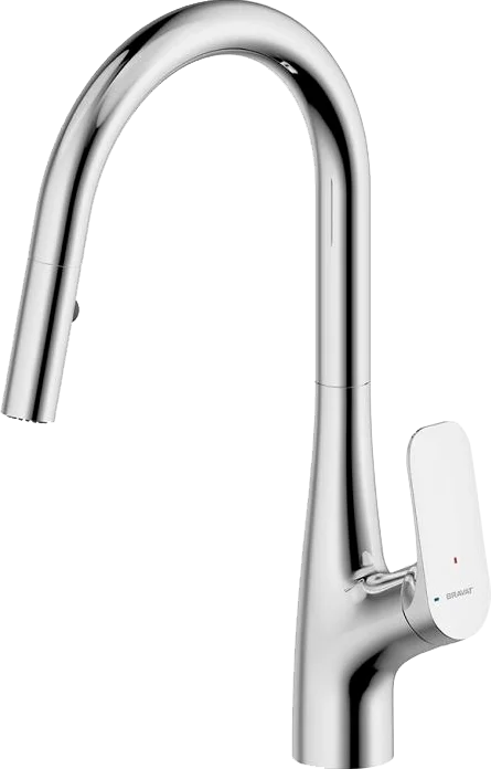 Смеситель для кухни Bravat с вытяжным изливом - фото 1