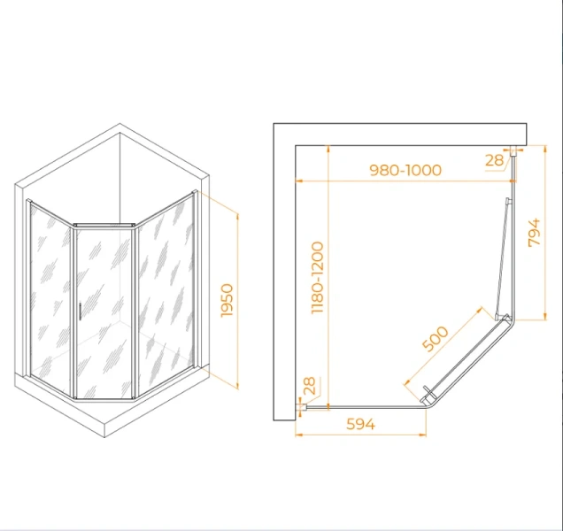 Душевой уголок RGW Passage PA-86 100x120 см профиль хром, стекло прозрачное - фото 2