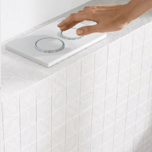 Клавиша смыва Geberit Omega 20 белый/кольца хром глянец - фото 2