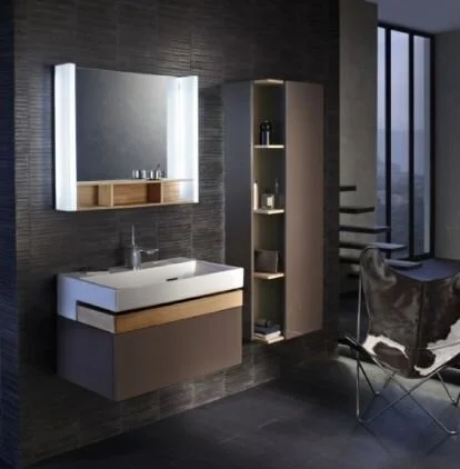 Тумба под раковину подвесная Jacob Delafon Terrace 100 см серая антрацит лак - фото 3