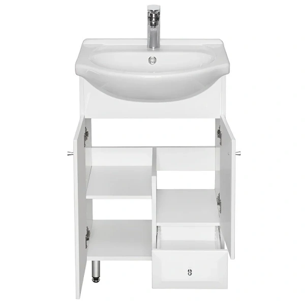 Тумба под раковину напольная Акватон Джимми 57 см с двумя дверцами и ящиком, напольная, пристенная - фото 4