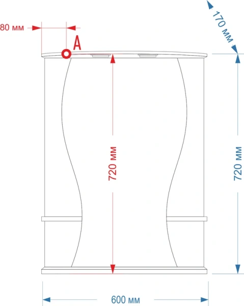 Зеркальный шкаф с подсветкой Misty Карина 60 см левый, 60 см - фото 3