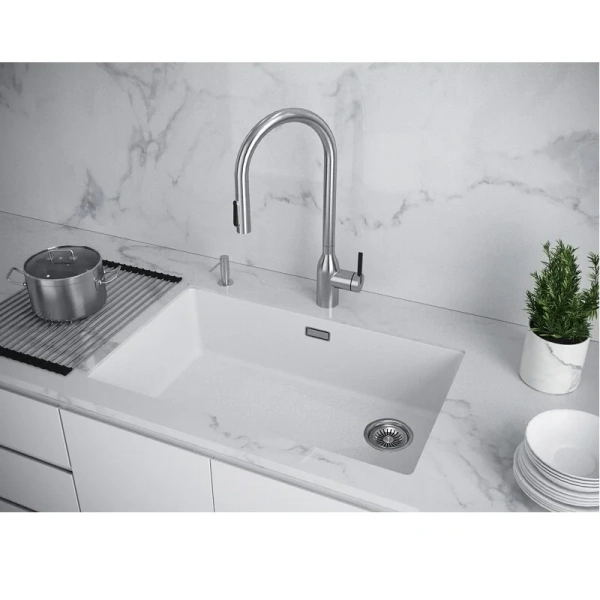 Мойка для кухни Paulmark Lumi 74 см белая матовая - фото 4