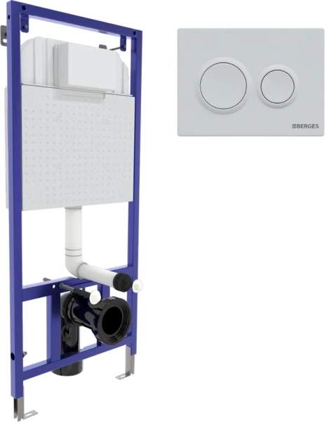 Инсталляция для унитаза BERGES Novum кнопка белая Soft Touch, с кнопкой - фото 5