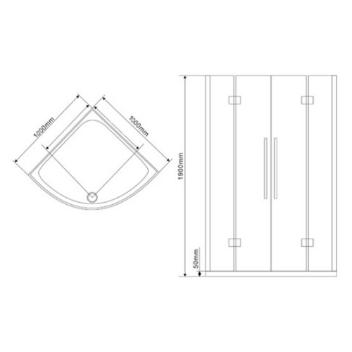 Душевой уголок Wasserfalle F-2003 (100х100) - фото 2