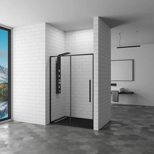 Душевая дверь в нишу RGW Stilvoll SV-12B 110 см стекло прозрачное, профиль черный, 110 см - фото 3