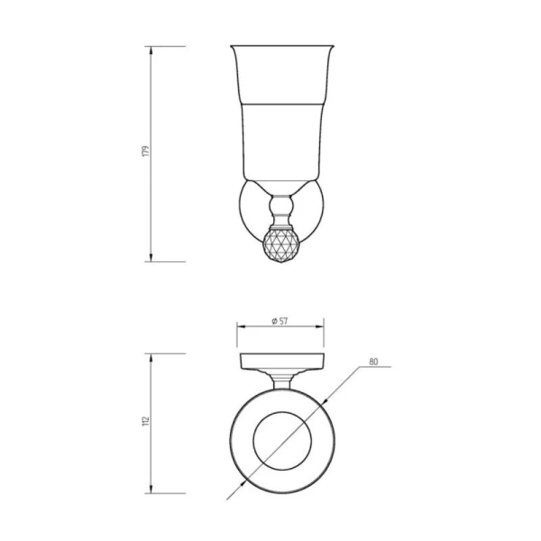 Стакан для ванной Migliore Amerida золото, классические, ретро, с кристаллами swarovski - фото 2