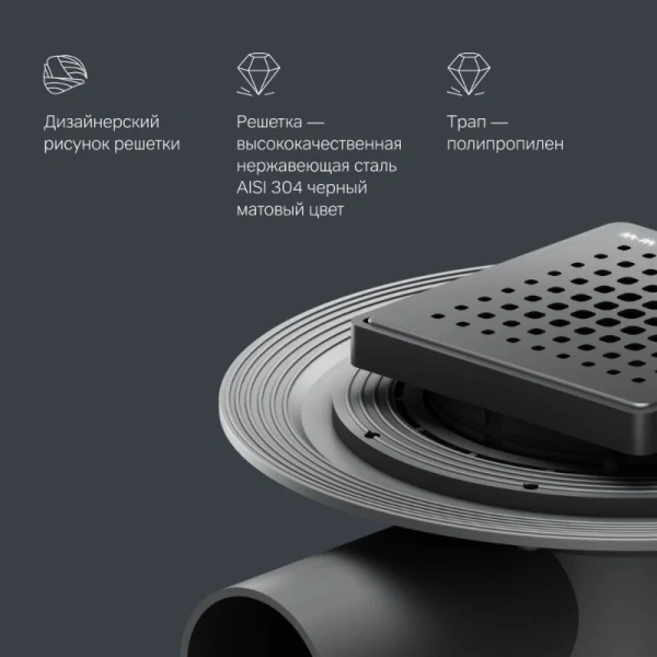 Душевой трап Am.Pm MasterFlow 10 см черный матовый, черые index_1 - фото 10