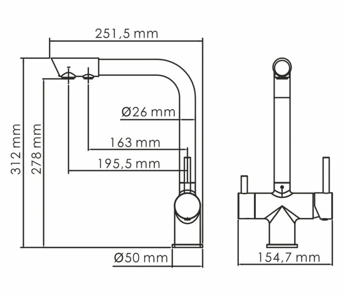 Смеситель для кухни WasserKRAFT глянцевое золото, для кухни - фото 2