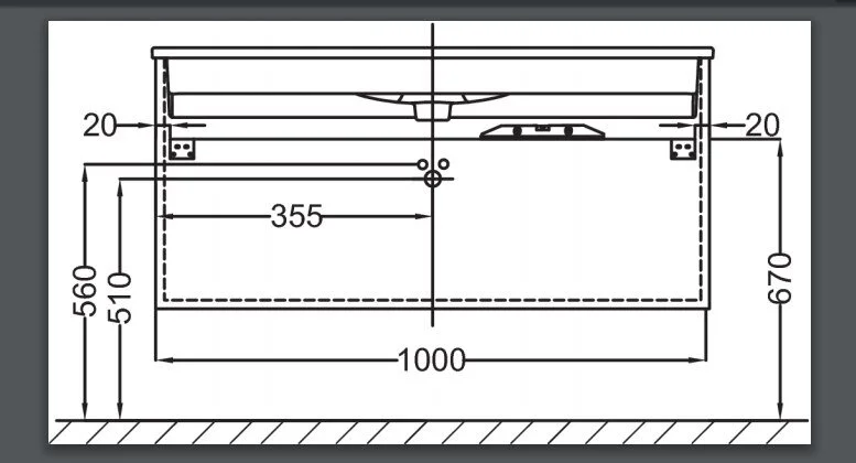 Тумба с раковиной Jacob Delafon Vox EB2075-R1-N18 100 см, современная, hi-tech - фото 3