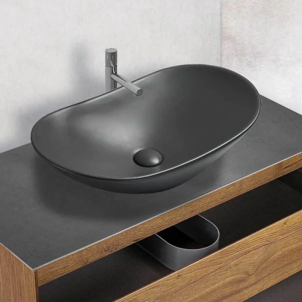 Раковина Vincea 72.5 см антрацит матовый, накладные (на столешницу), пристенные - фото 3