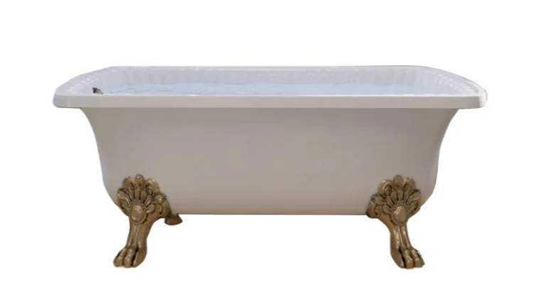 Ванна из искусственного камня Migliore Olivia 174х80 см фурнитура бронза - фото 1