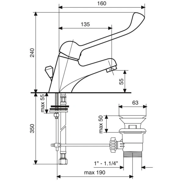 Смеситель для раковины Emmevi Ambra 9003LC - фото 2