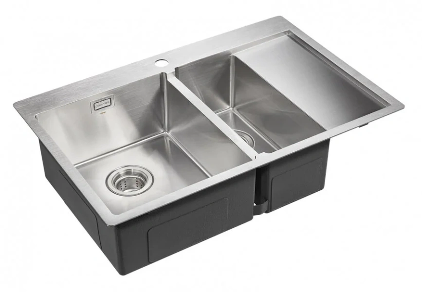 Мойка для кухни Paulmark Union 78 см нержавеющая сталь левая, из нержавеющей стали, стальные, металлические - фото 3