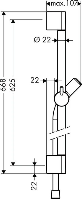Штанга для душа Hansgrohe Unica со шлангом - фото 2