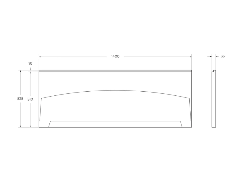 Передняя панель для акриловой ванны Cezares Eco 140 см полистирол - фото 2