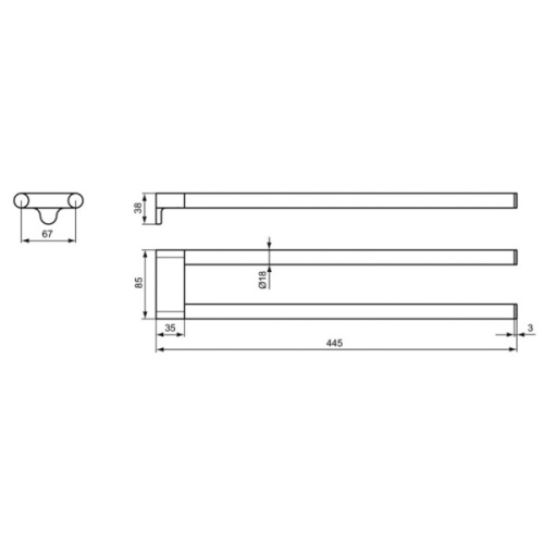Полотенцедержатель Ideal Standard Connect двойной - фото 2