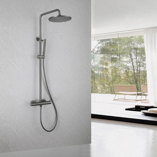 Душевая стойка Abber Wasser Kreis никель, современные, hi-tech - фото 2
