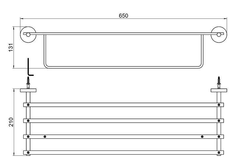 Полотенцедержатель Акватек Бетта оружейная сталь - фото 2