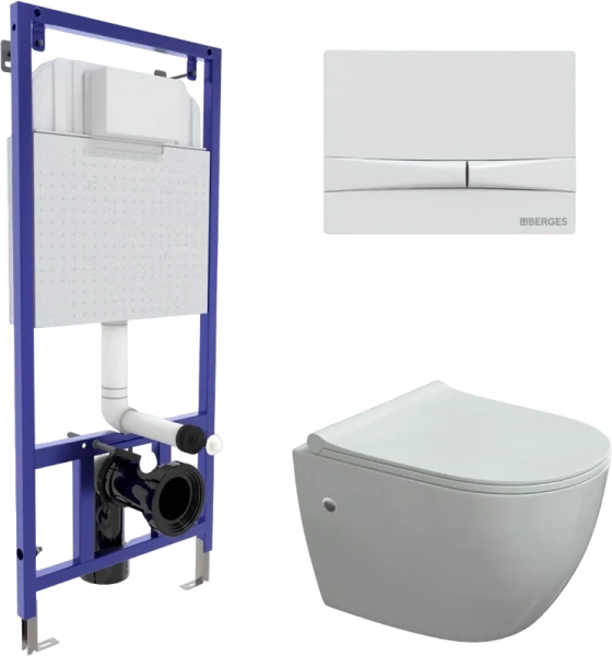 Унитаз с инсталляцией BERGES Okus белый - фото 1