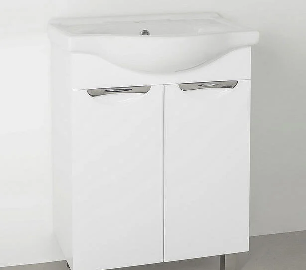 Тумба под раковину напольная Style Line Жасмин 56 см белая, в наличии - фото 2