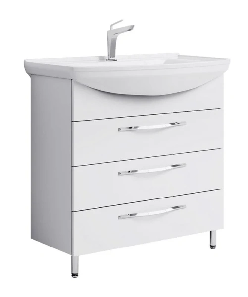 Тумба с раковиной напольная Aqwella Аллегро Agr.01.07/3 75 см с тремя ящиками