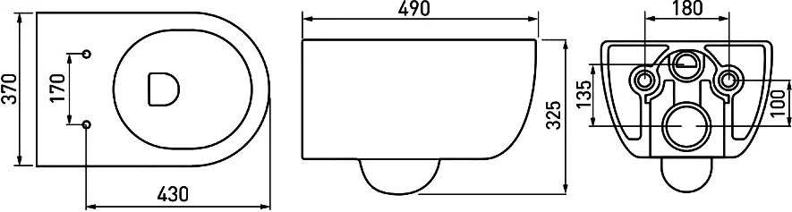 Унитаз с инсталляцией BERGES Novum кнопка D5 черная, нет в наличии index_3 - фото 12