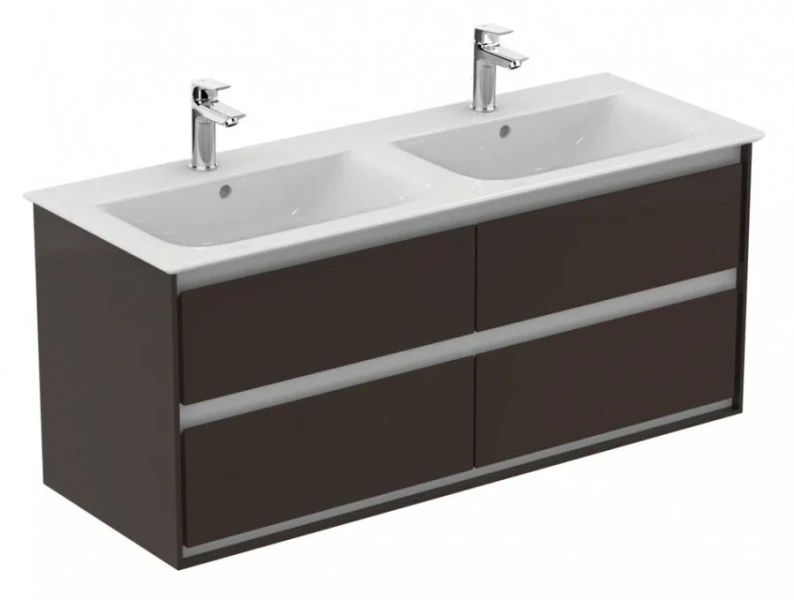 Тумба под раковину подвесная Ideal Standard Connect Air 120 см темно-коричневый матовый, белый матовый - фото 1