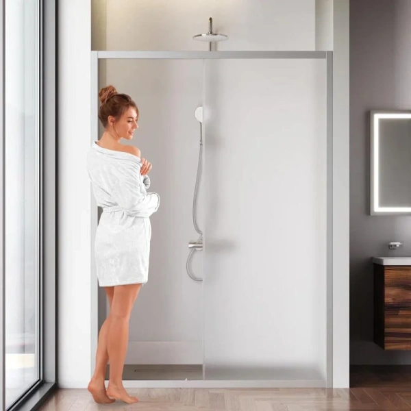 Душевая дверь в нишу AM.PM Gem Solo 140 см профиль хром стекло матовое, нет в наличии - фото 8