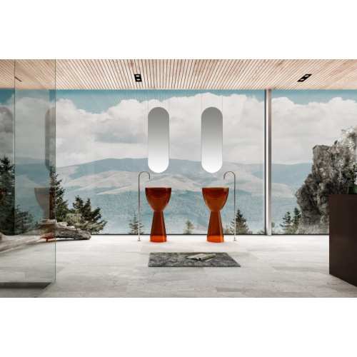 Раковина Abber Kristall 45 см коричневая, напольные, свободностоящие - фото 3