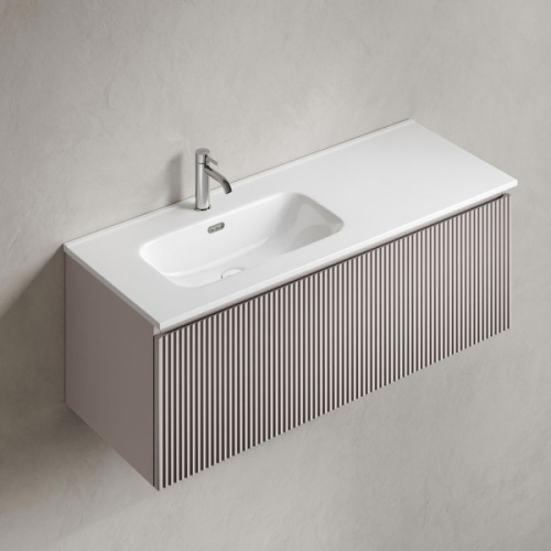Тумба под раковину подвесная Sancos Snob R 1.0 120 см левая doha soft, моноблок - фото 5