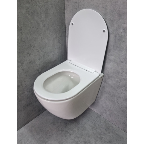 Унитаз подвесной Ceramalux N белый, с горизонтальным, прямым выпуском, с прямым выпуском - фото 7