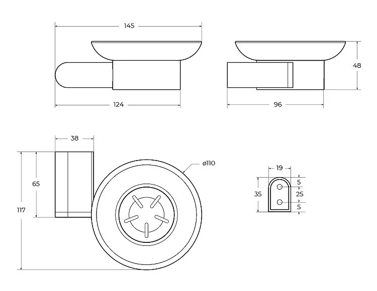 Мыльница Cezares Stylus брашированное золото - фото 2