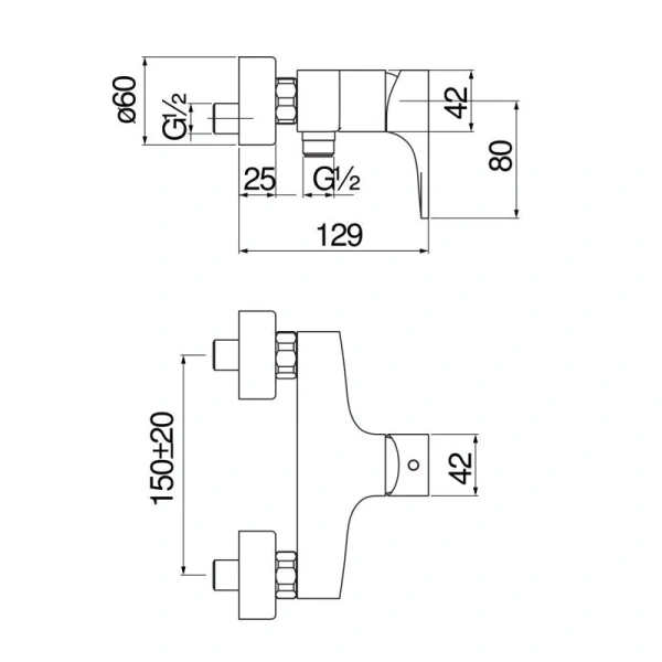 Смеситель для душа Nobili Seven SE124130 однорычажный - фото 3