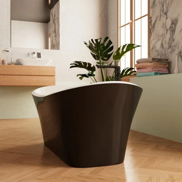 Ванна акриловая Frank F6104, 12516, 170 х 75 см, цвет белый/черный, овальные - фото 5