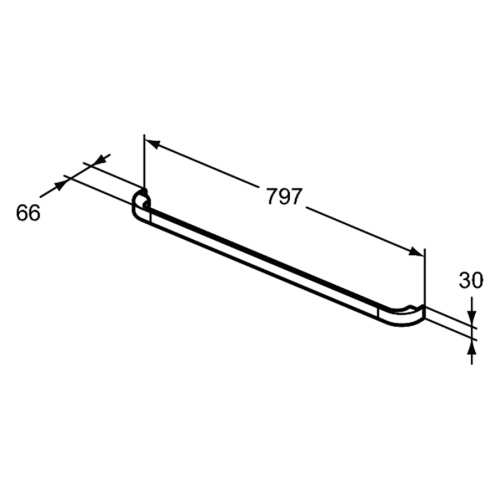 Ручка для тумбы и декоративного модуля для раковины Ideal Standard Tonic II 80 см коричневая - фото 3