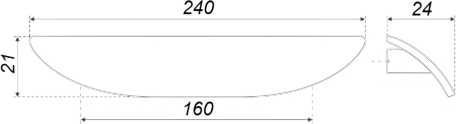 Ручка мебельная Cezares 24 см черная, в наличии - фото 2