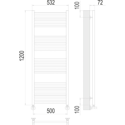 Полотенцесушитель водяной Terminus Аврора П22 500х1200 хром - фото 3