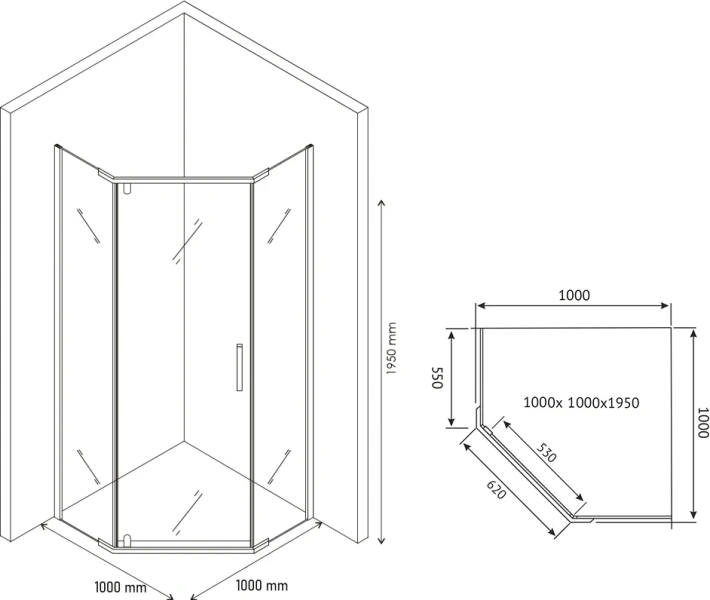 Душевой уголок BERGES Solo 0611 100x100 см стекло прозрачное, распашные - фото 7