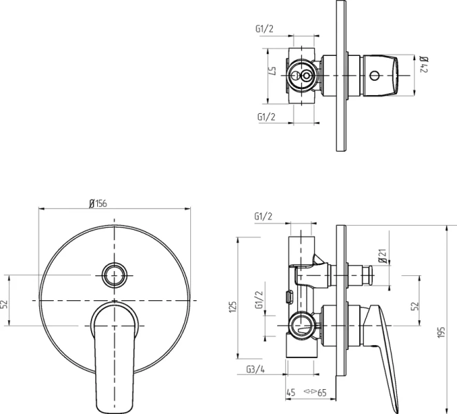 Смеситель для душа Migliore Laguna с девиатором - фото 2