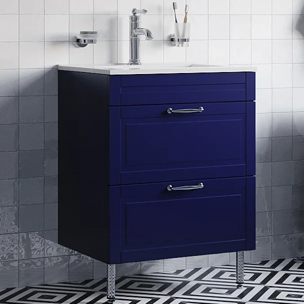 Тумба под раковину напольная IDDIS Oxford 60 см синяя